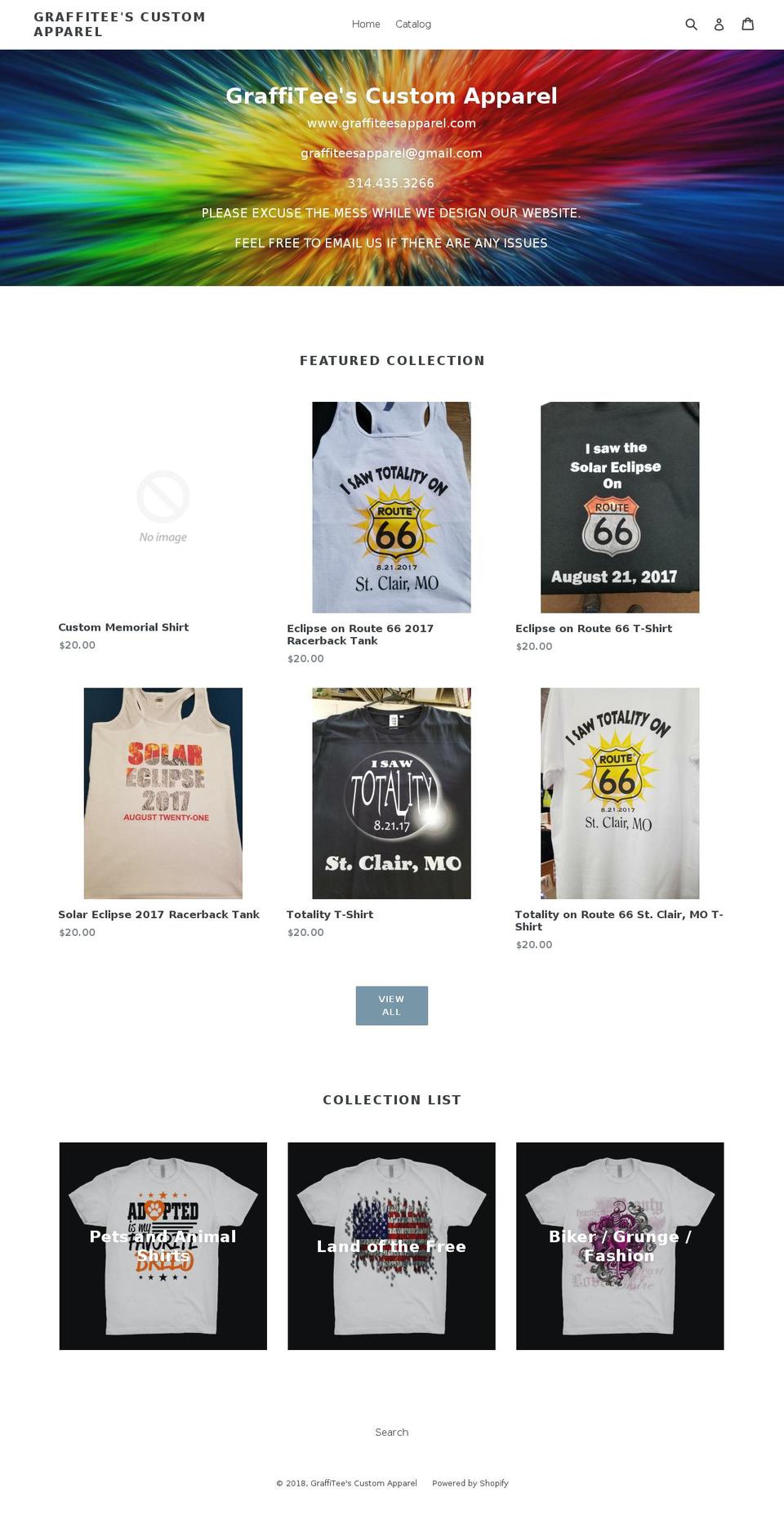 graffiteesapparel.com — Shopify storefront screenshot