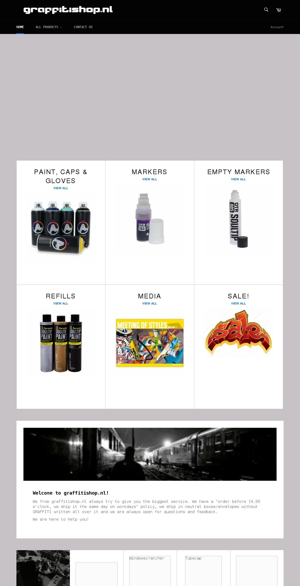 graffiti-shop.nl shopify website screenshot