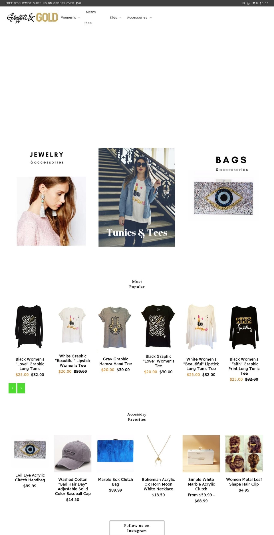 Eastsideco Shopify theme site example graffitiandgold.com