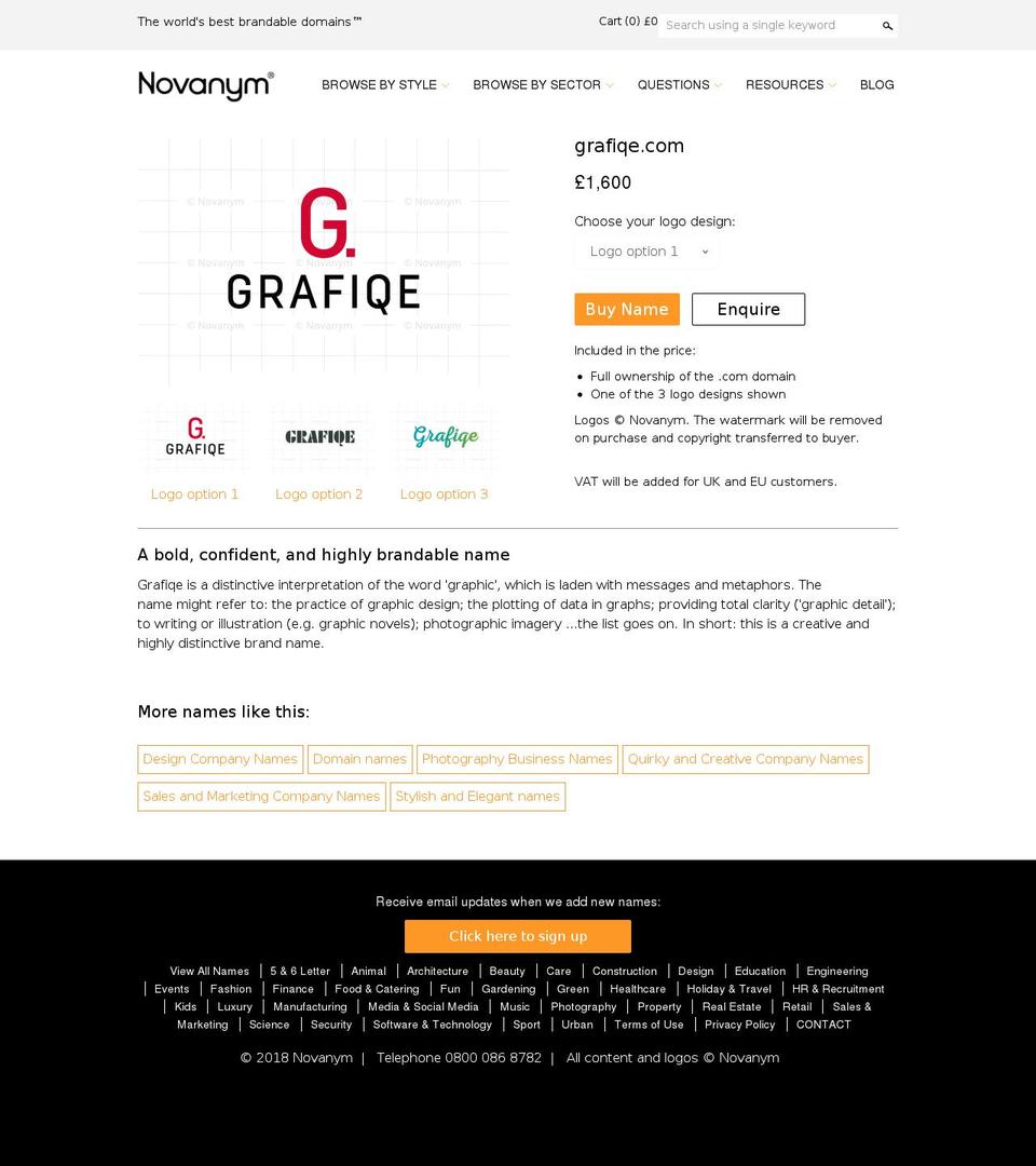 grafiqe.com — Shopify storefront screenshot