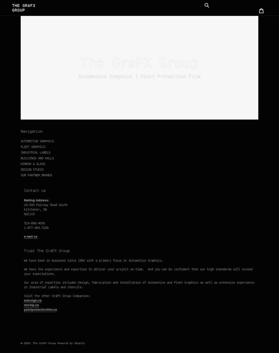 grafxgroup.ca shopify website screenshot