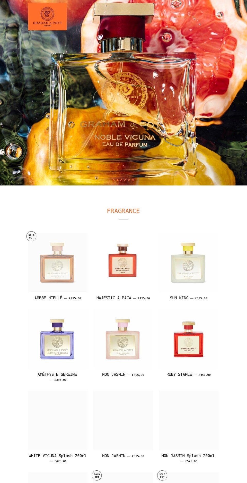 grahamandpott.com shopify website screenshot