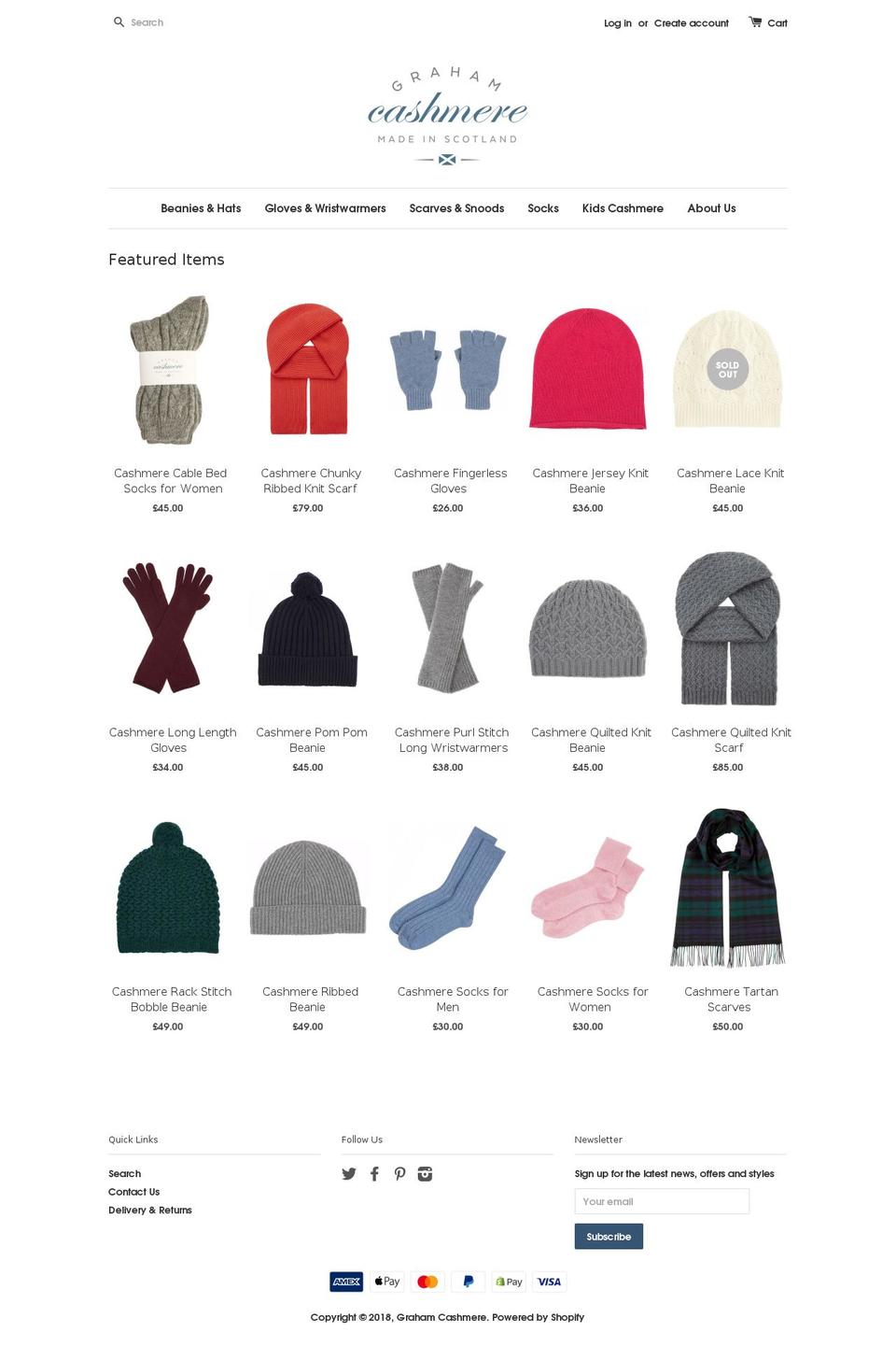grahamcashmere.com — Shopify storefront screenshot