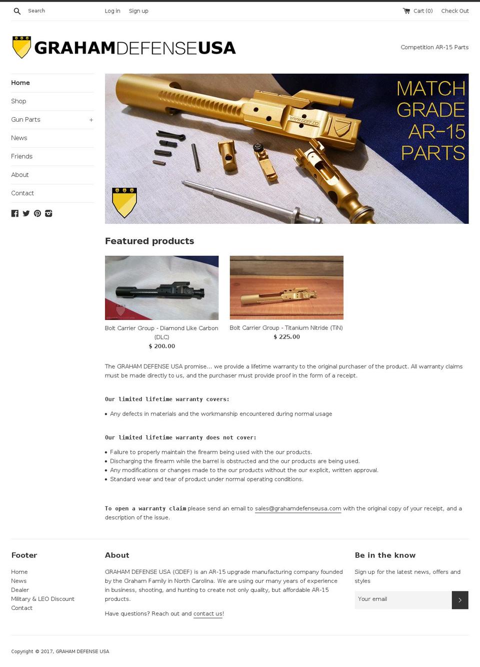 grahamdefenseusa.com shopify website screenshot
