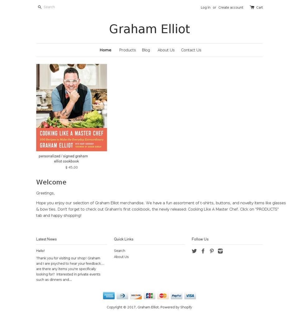 grahamelliotstore.com shopify website screenshot