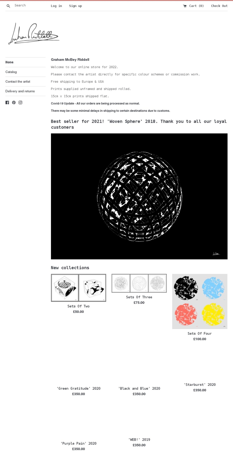 grahammcbeyriddell.com shopify website screenshot