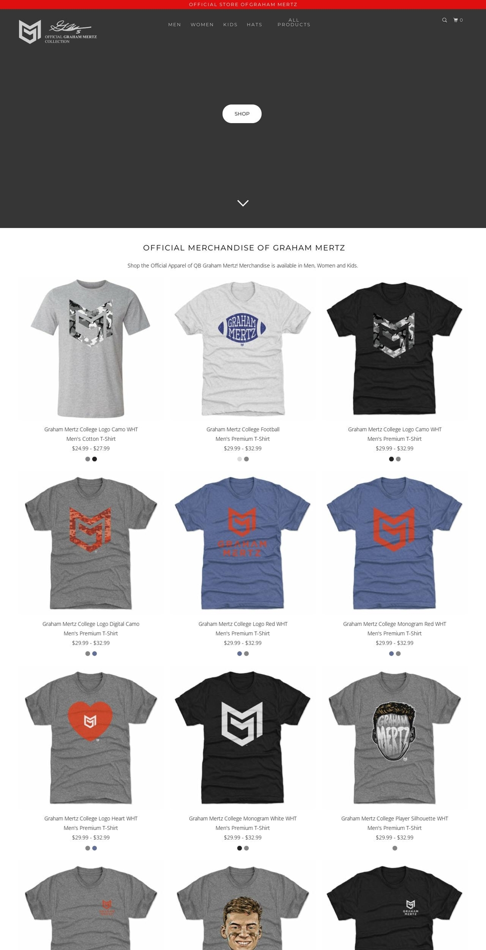 grahammertzshop.com shopify website screenshot