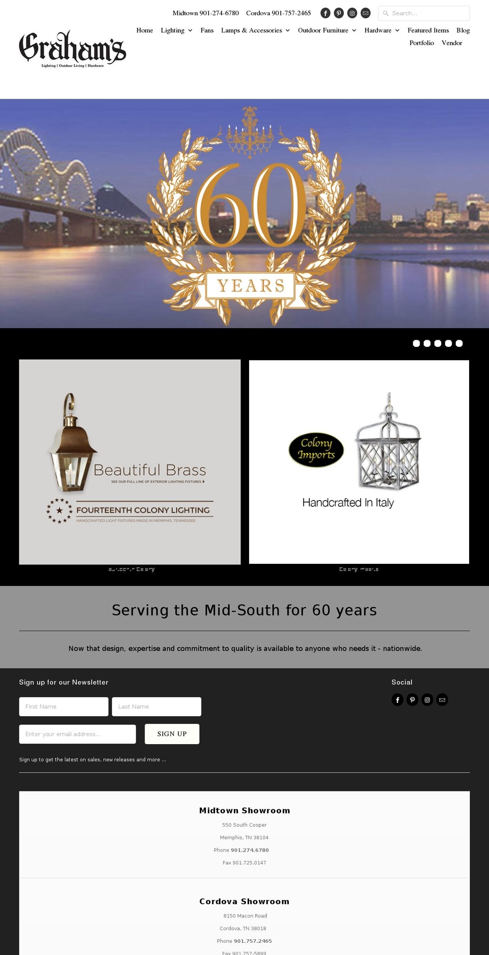 grahamslighting.com shopify website screenshot