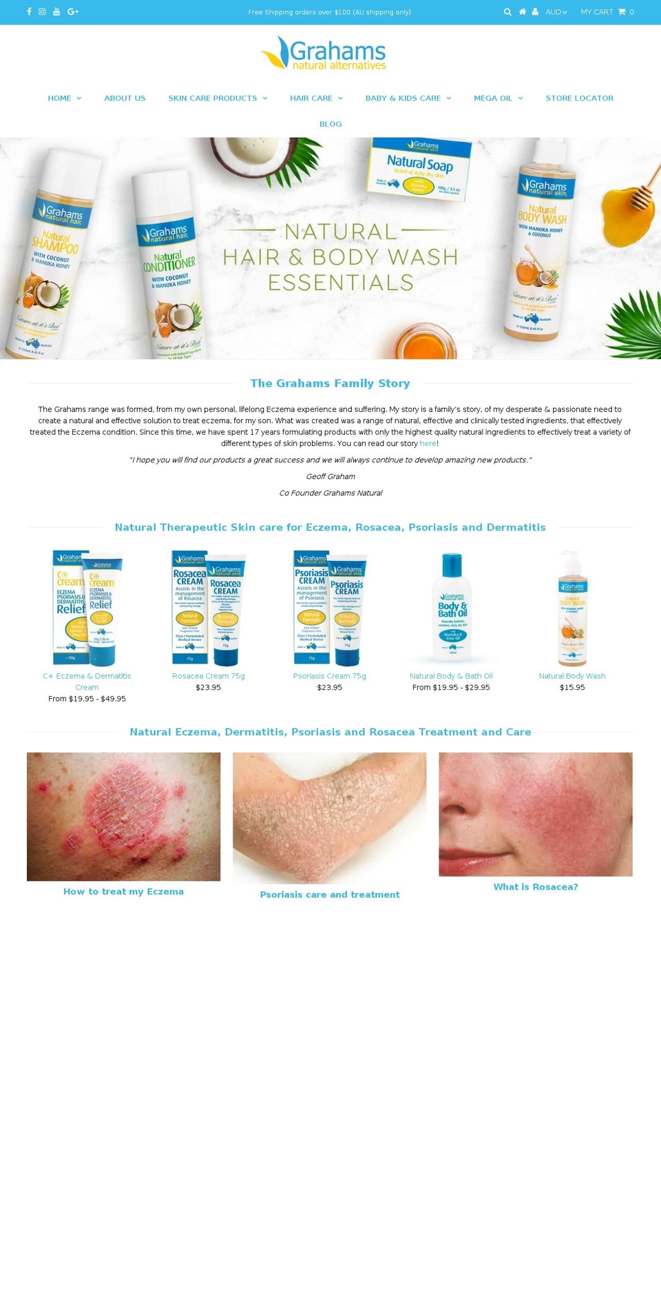 grahamsnatural.com shopify website screenshot