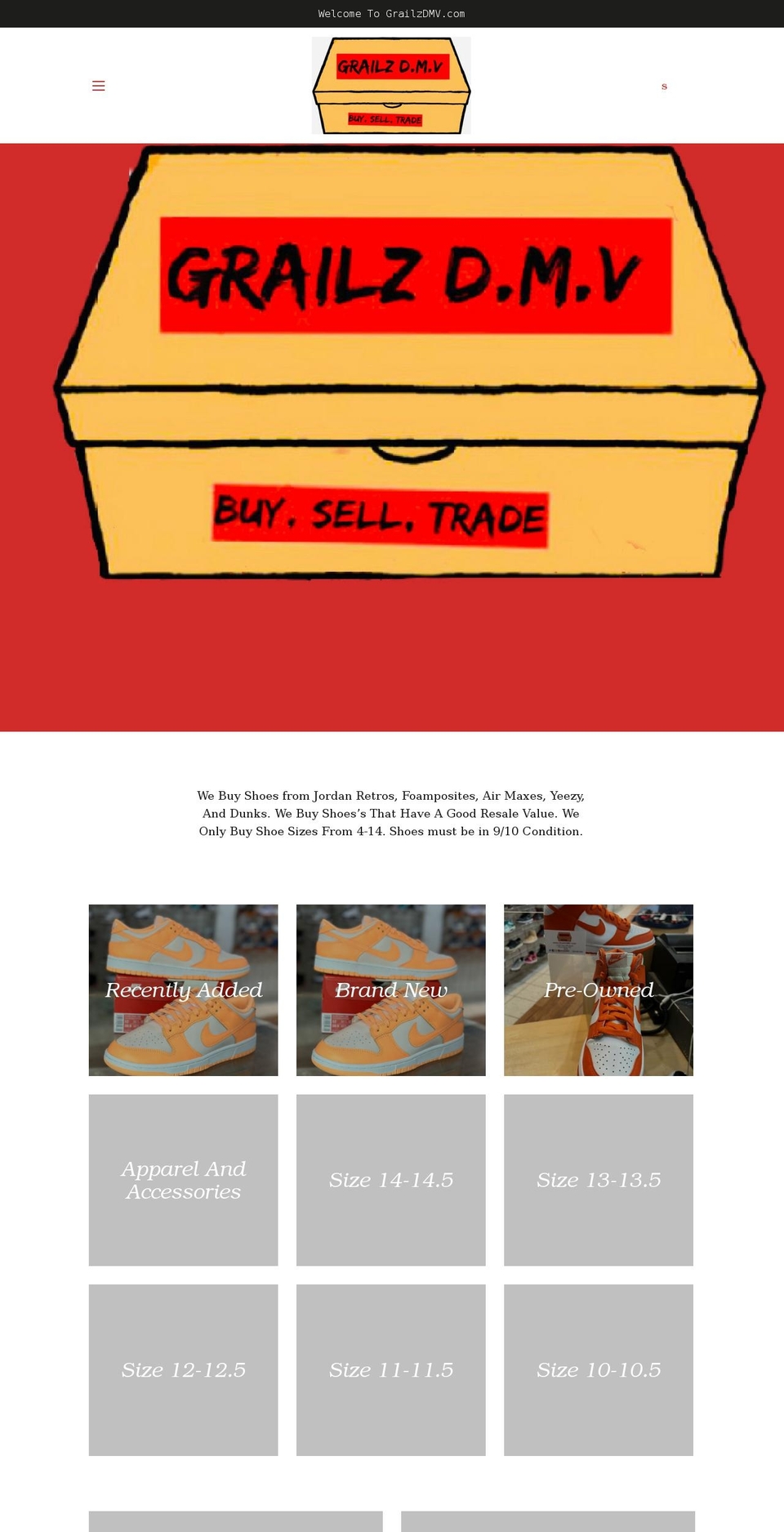 grailzdmv.com shopify website screenshot