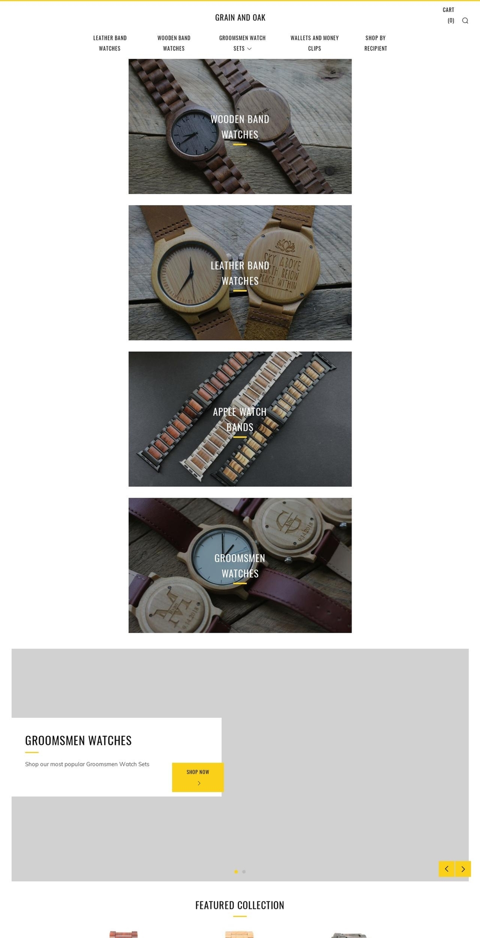 grainandoak.com — Shopify storefront screenshot