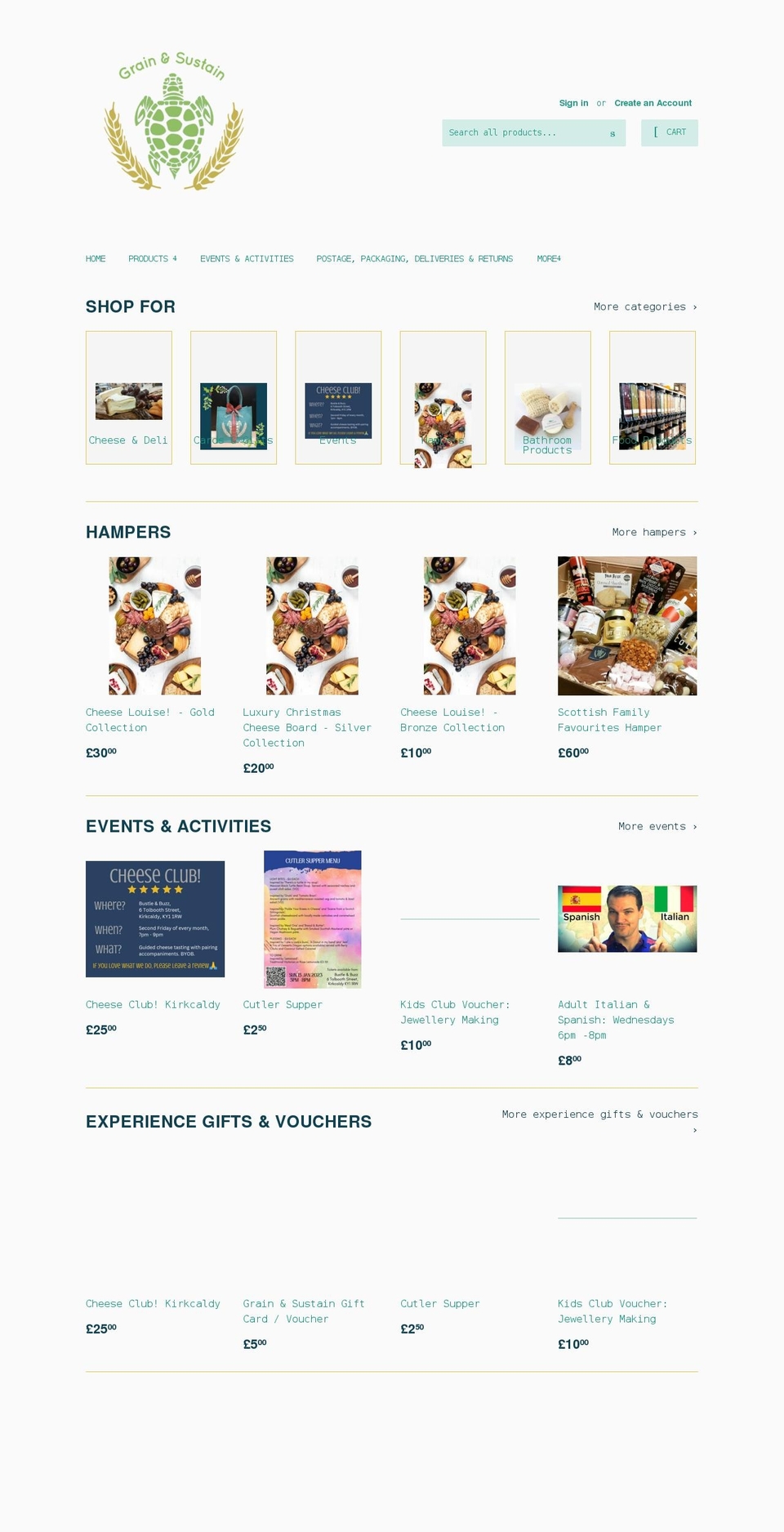 grainandsustain.co.uk shopify website screenshot