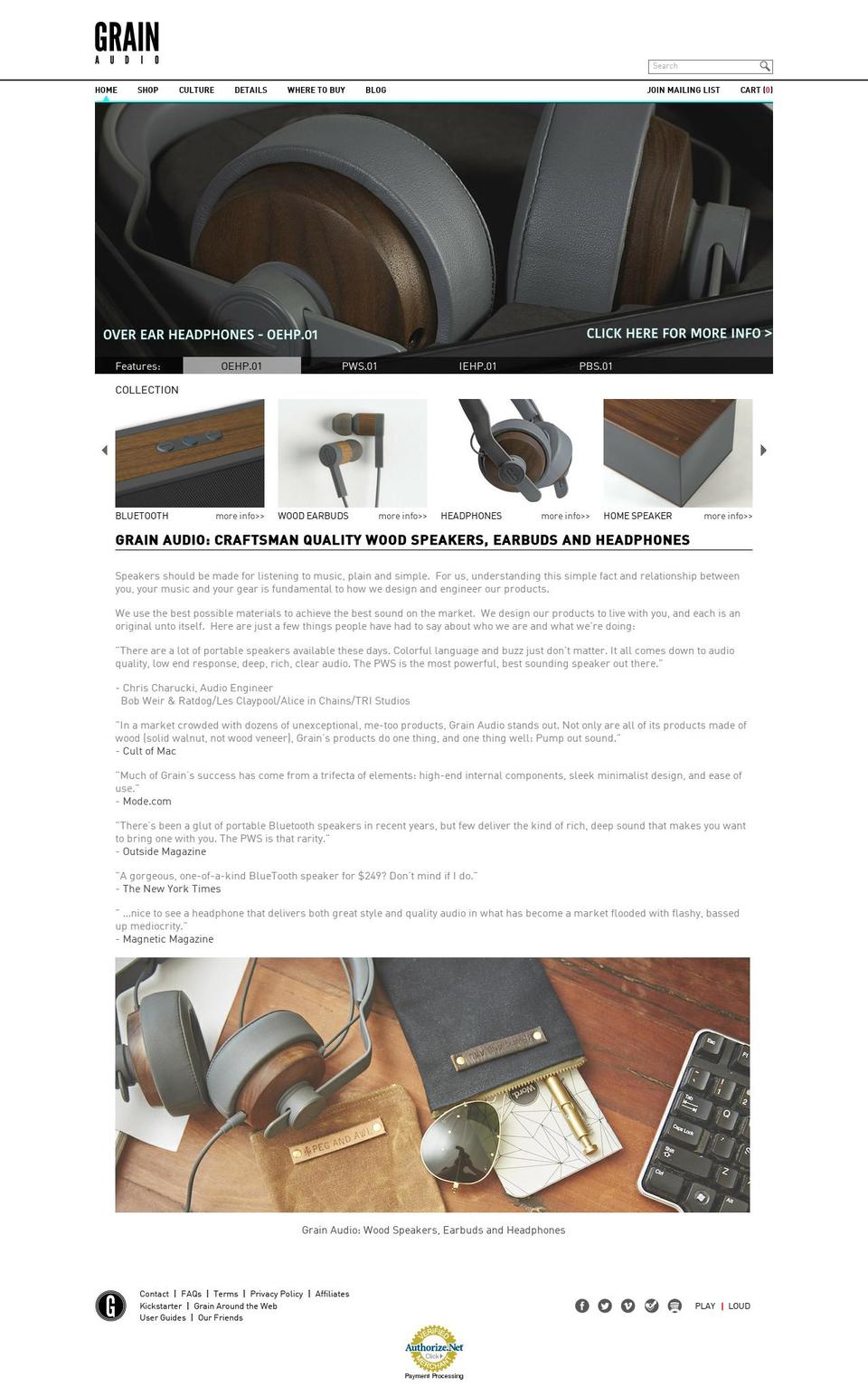 grainaudio.com shopify website screenshot