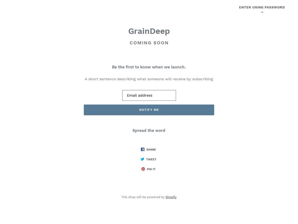 graindeep.com shopify website screenshot