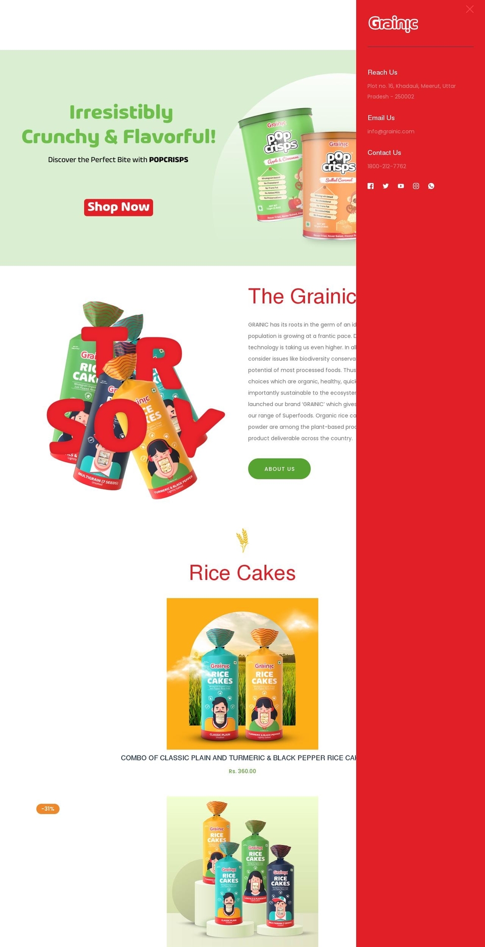 grainic.com shopify website screenshot