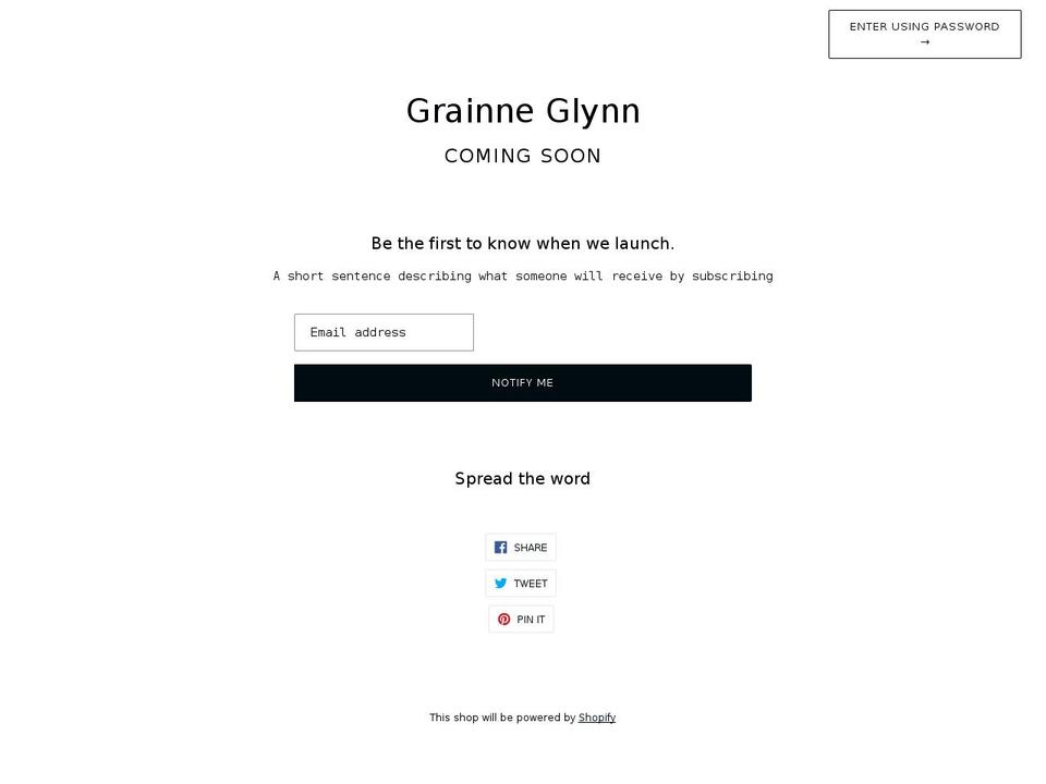 grainneglynn.com shopify website screenshot