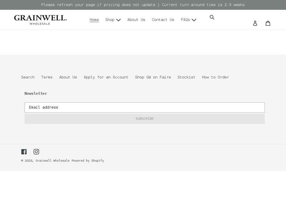grainwellwholesale.com shopify website screenshot