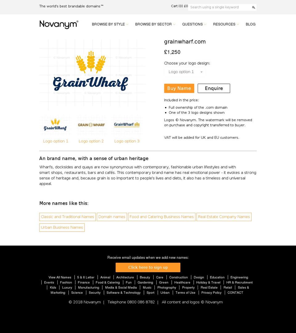 grainwharf.com — Shopify storefront screenshot