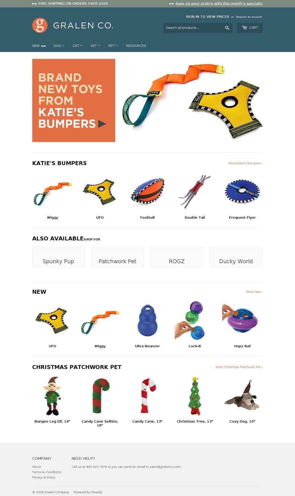gralencompany.net shopify website screenshot