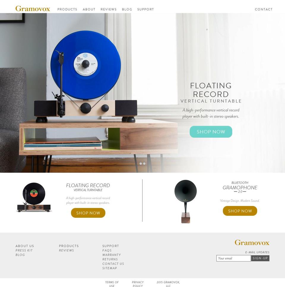 gramavox.com — Shopify storefront screenshot