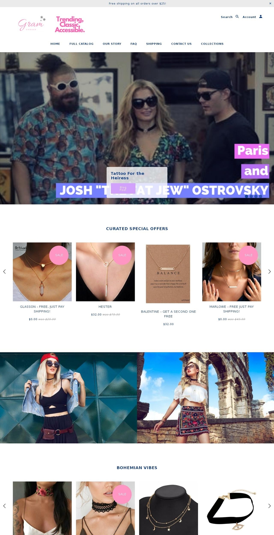gramchoker.com — Shopify storefront screenshot