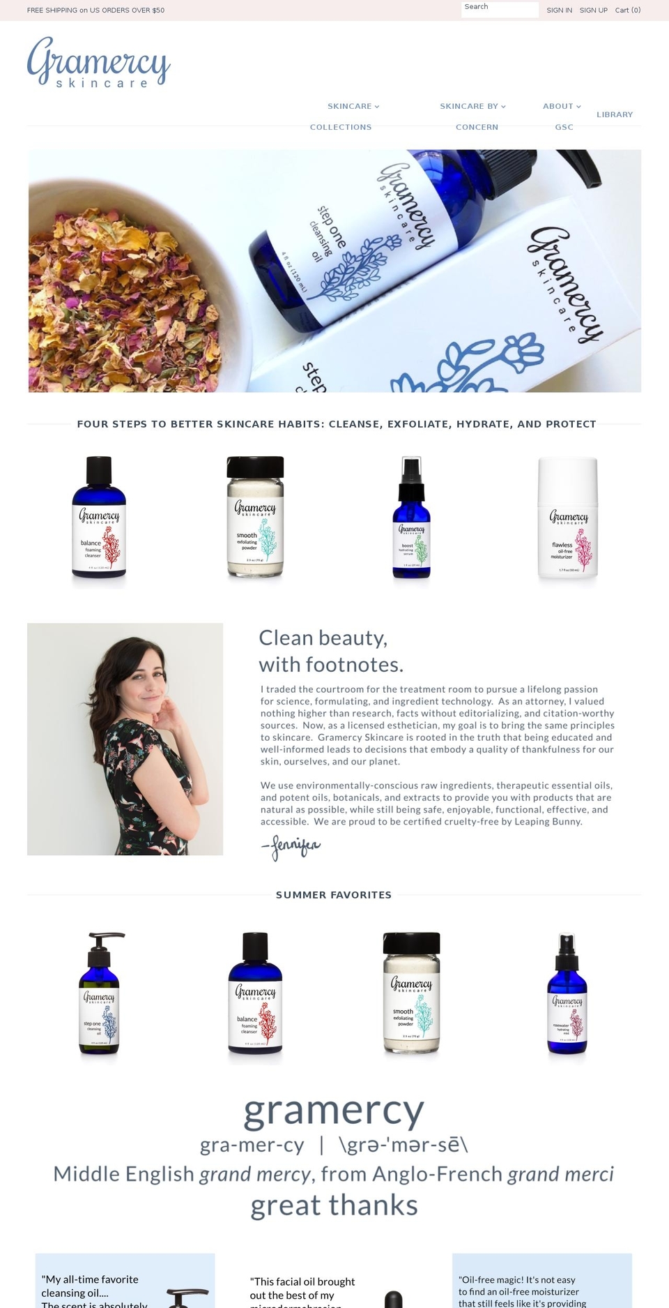 gramercyskincare.com — Shopify storefront screenshot