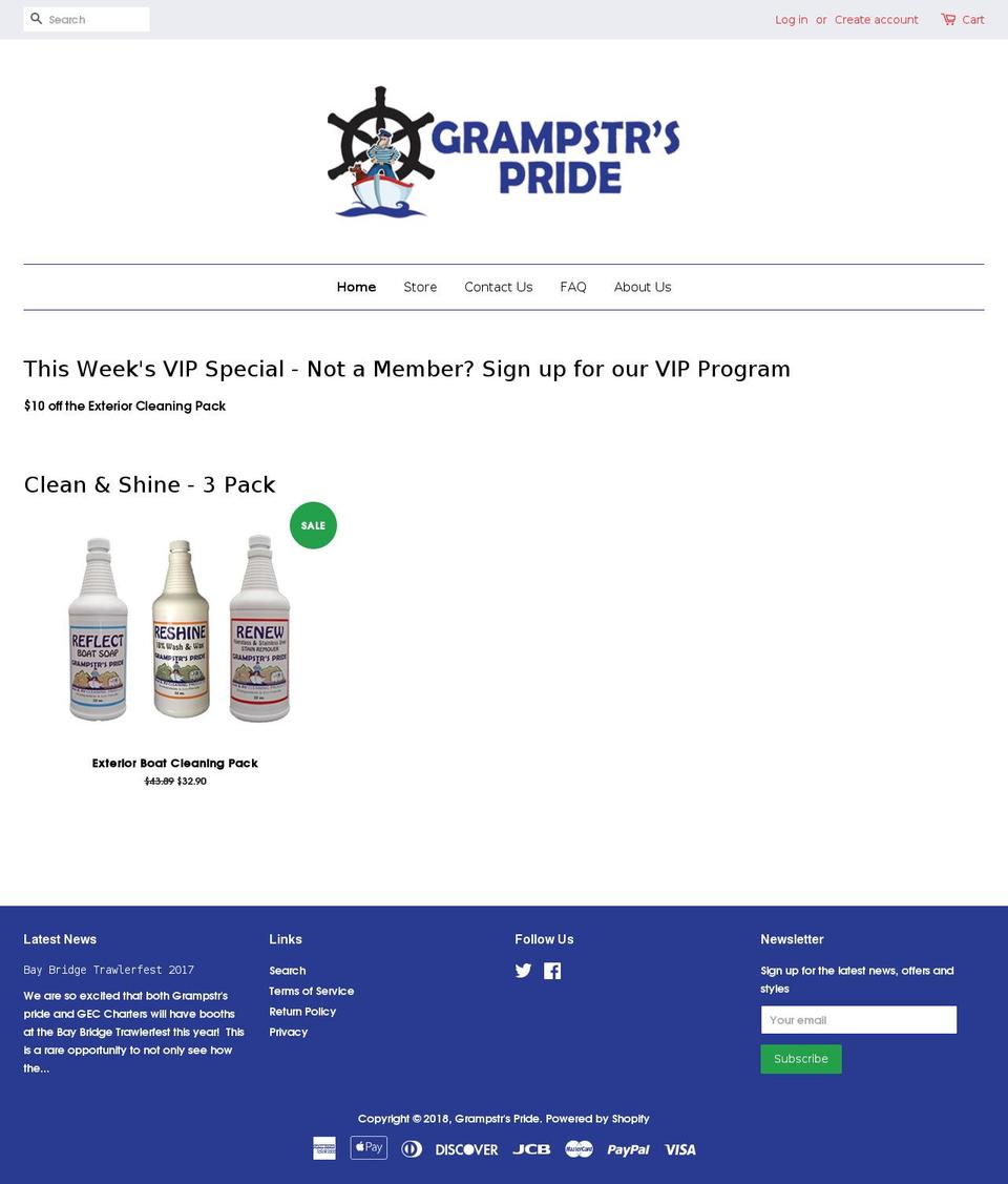 grampstrspride.com — Shopify storefront screenshot