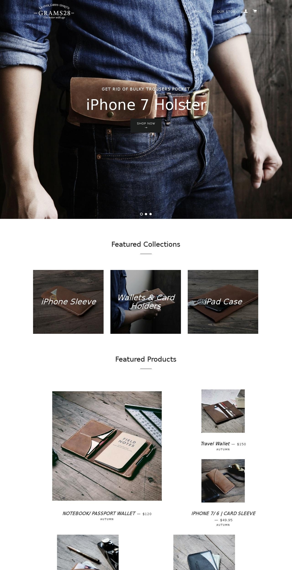 grams28.com shopify website screenshot