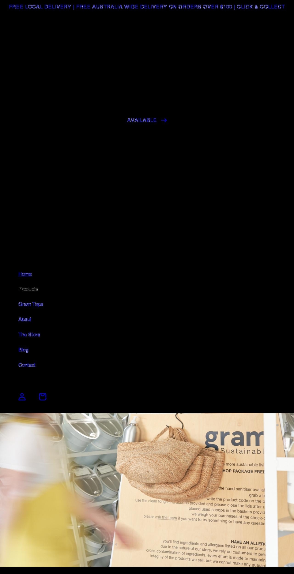 gramsustainable.com.au shopify website screenshot