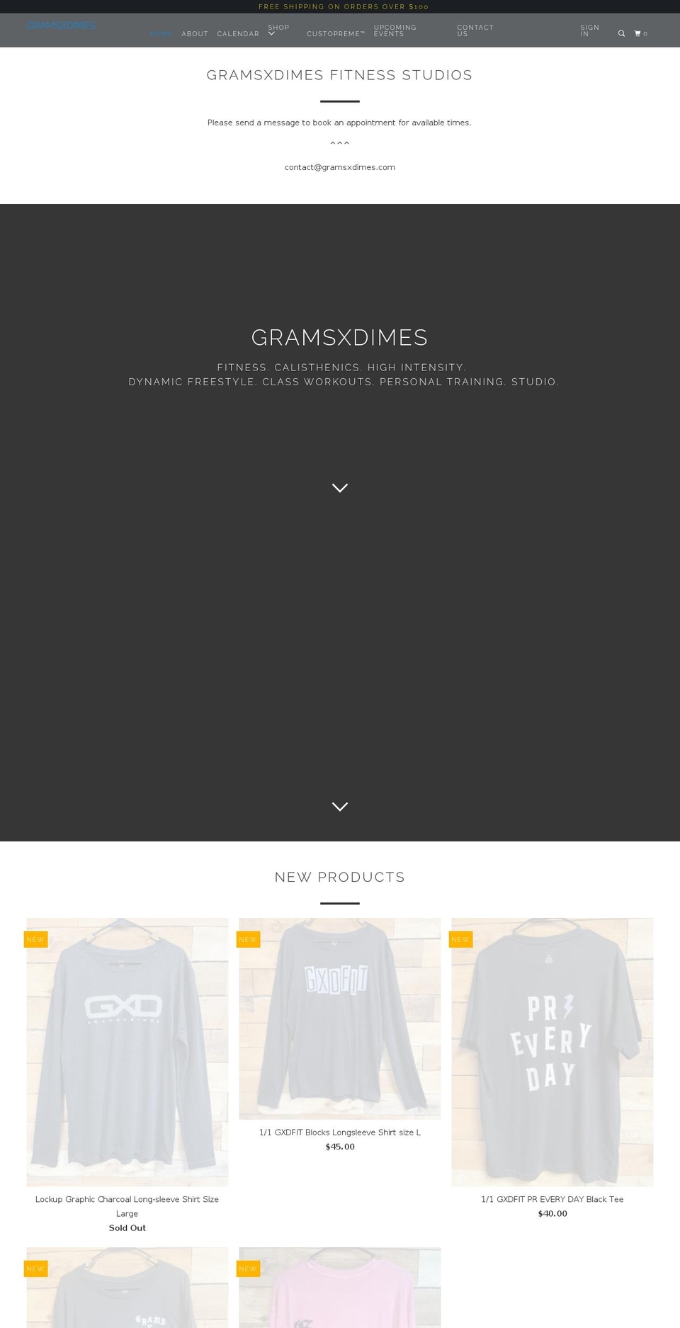 gramsxdimes.com shopify website screenshot