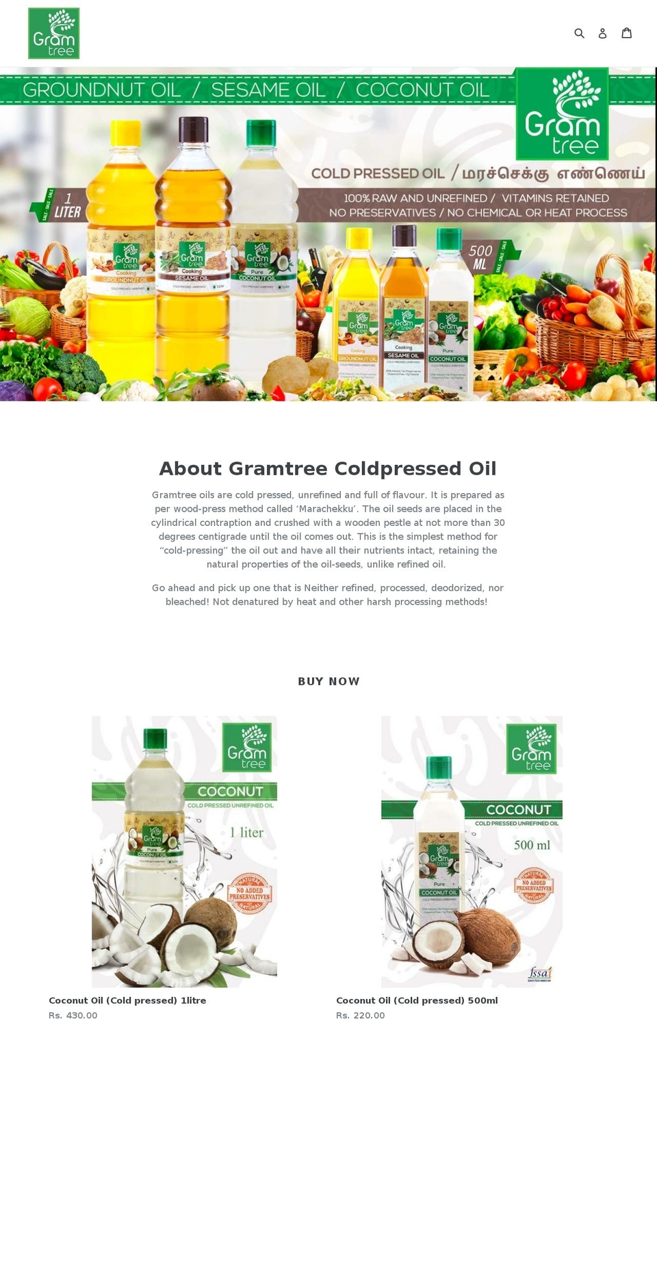 gramtree.com — Shopify storefront screenshot