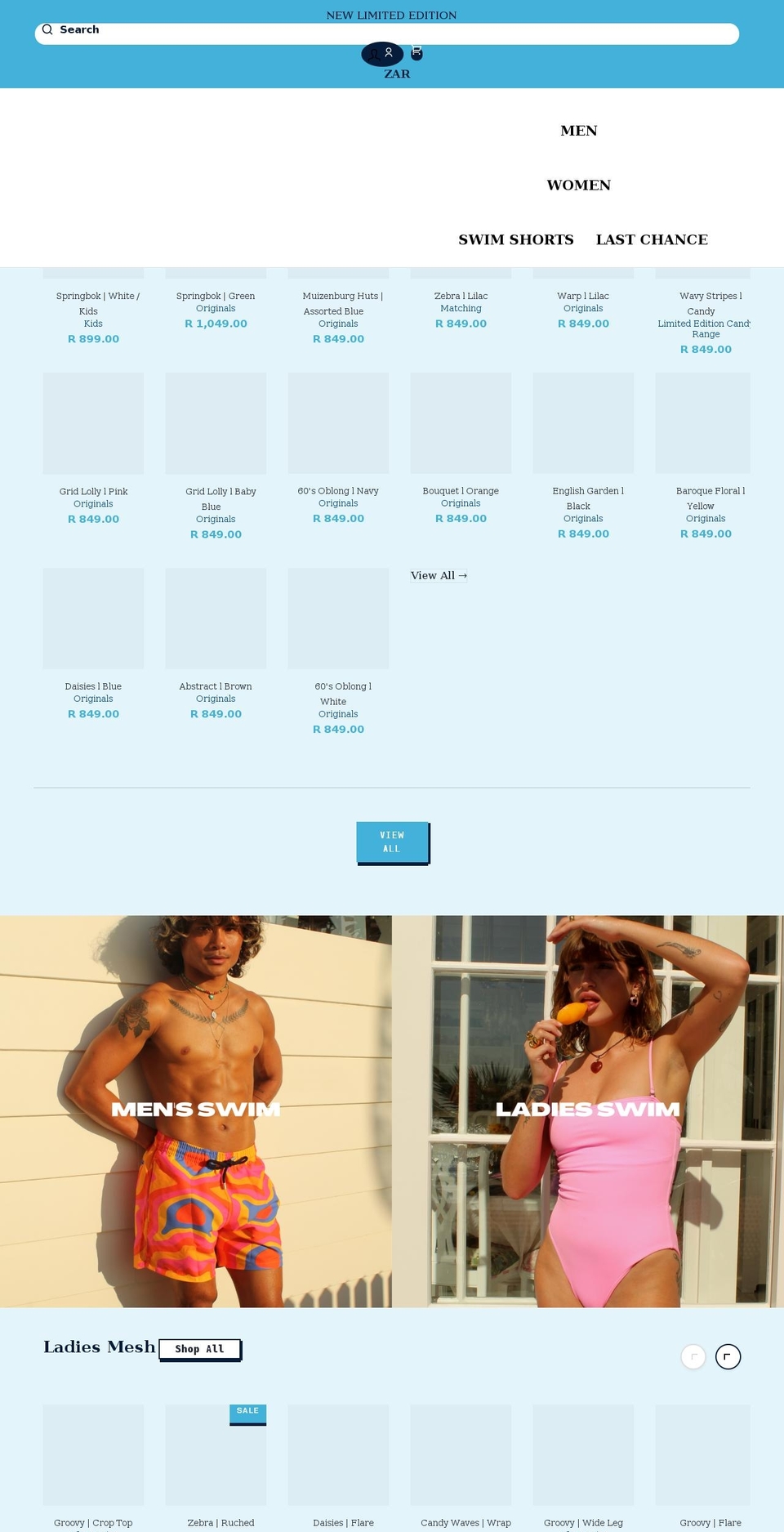 granadillaswim.com shopify website screenshot