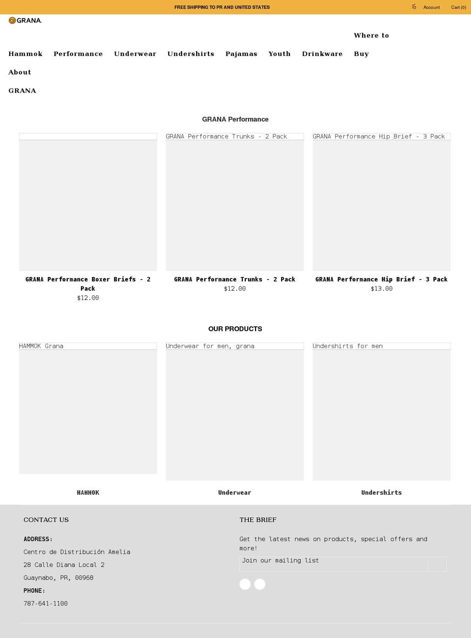 granapr.com shopify website screenshot