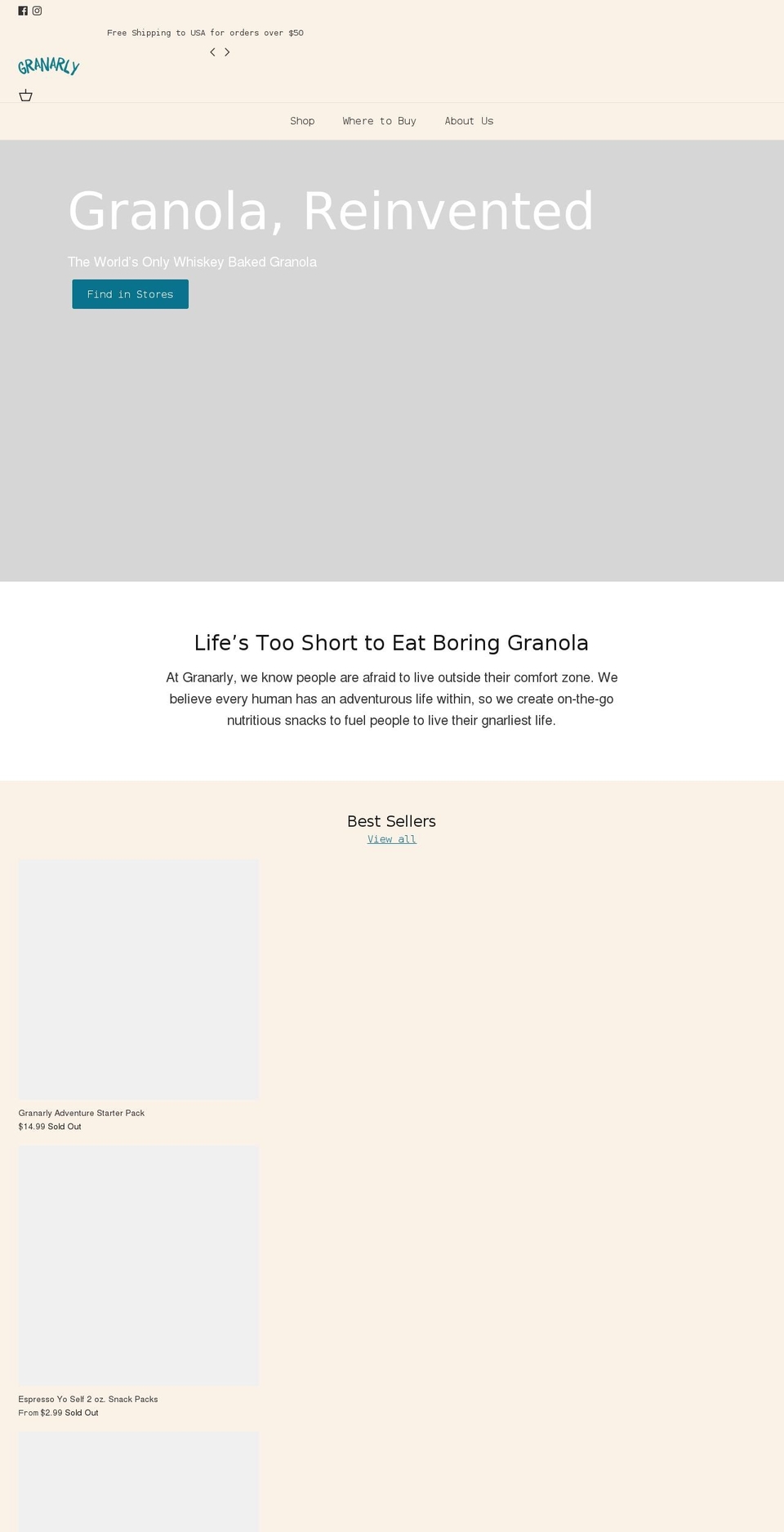 granarly.com shopify website screenshot