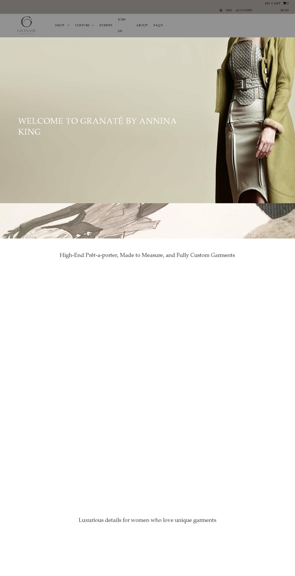 granatepret.com — Shopify storefront screenshot