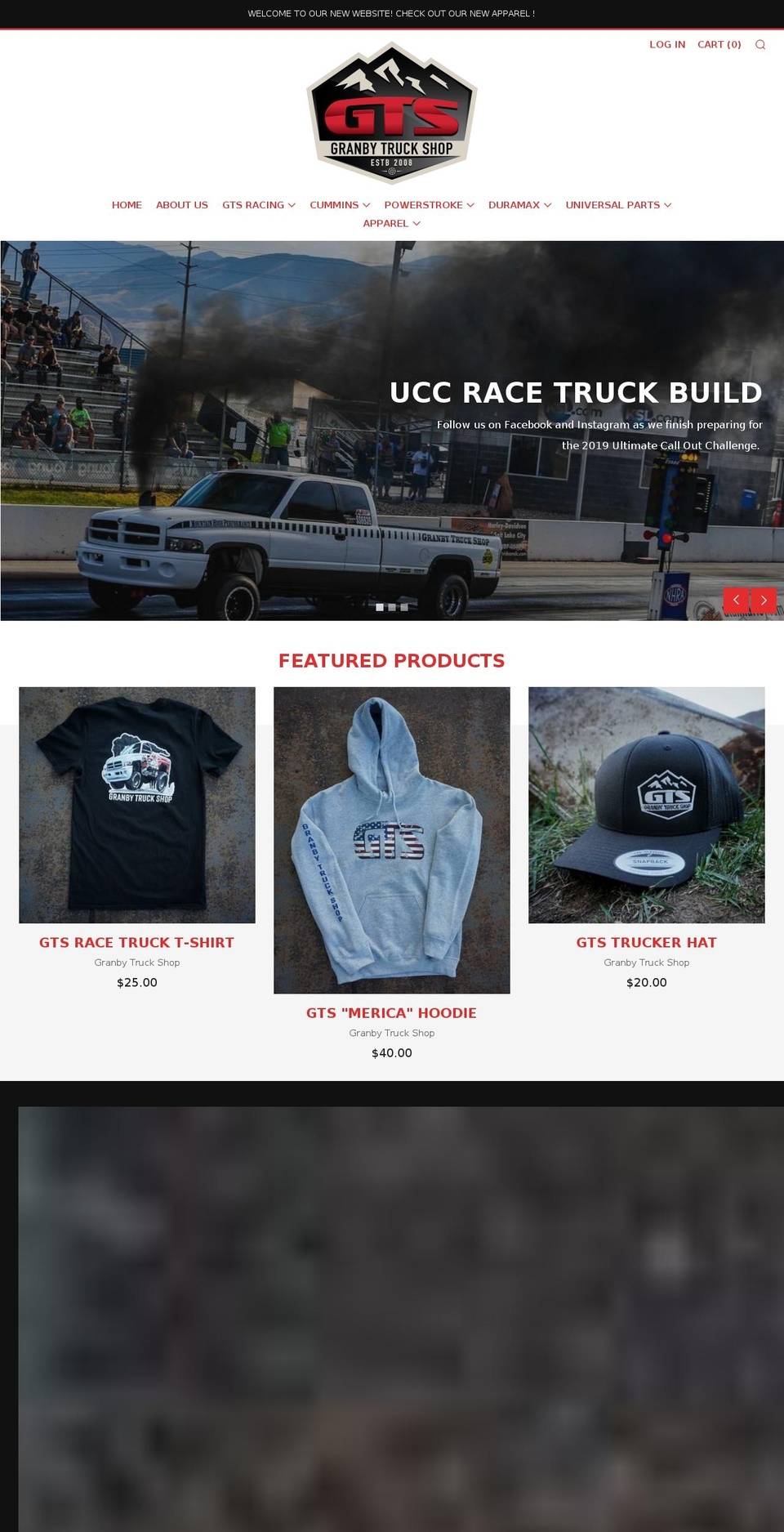 granbytruckshop.com shopify website screenshot