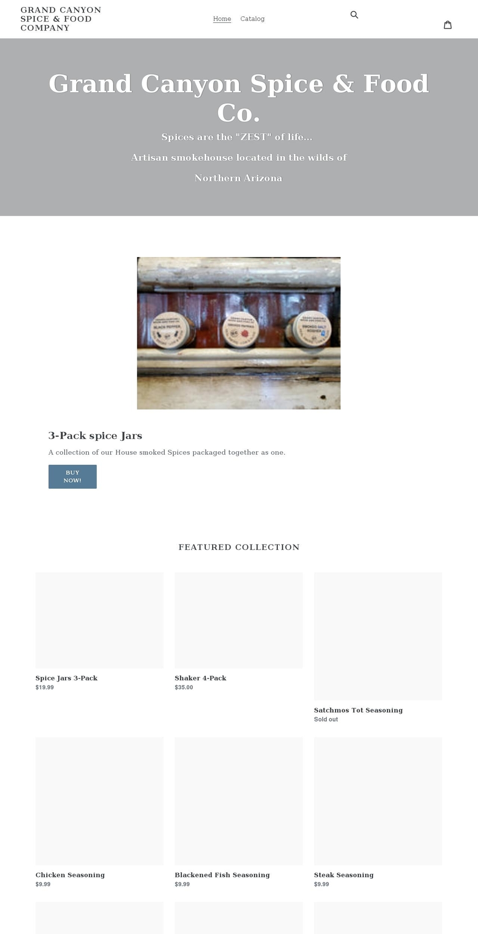 grand-canyon-spice-food-company.myshopify.com shopify website screenshot