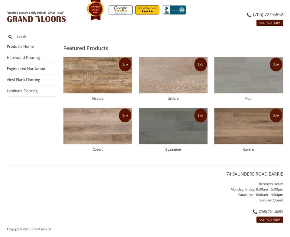 grand-floors.myshopify.com shopify website screenshot
