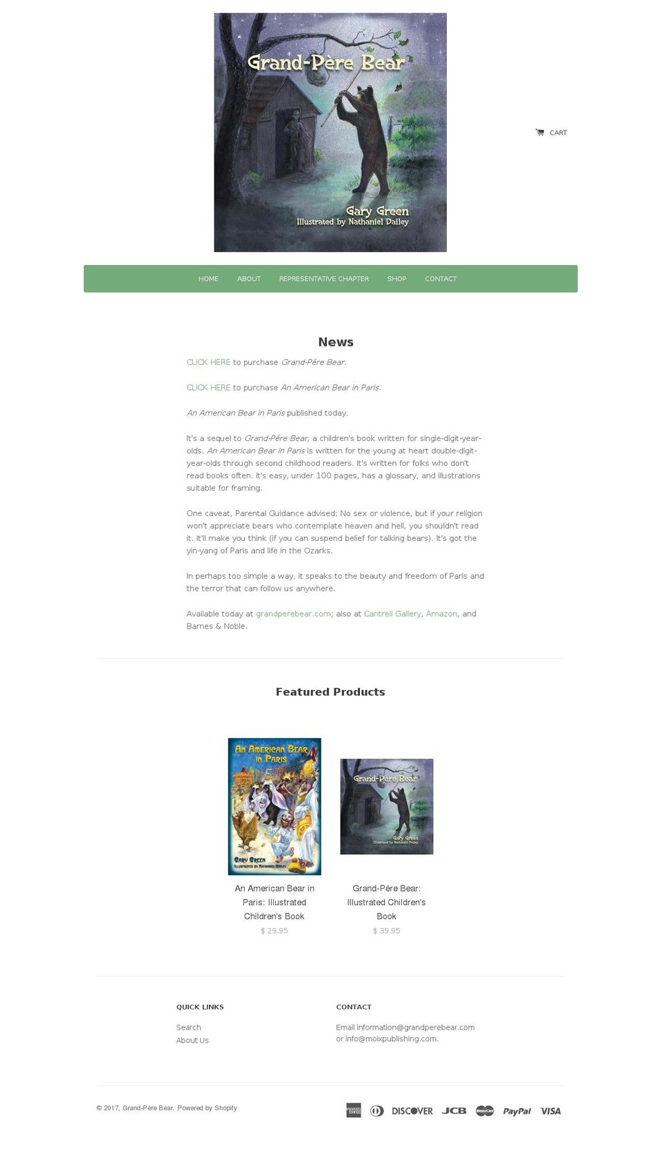 grand-perebear.com shopify website screenshot