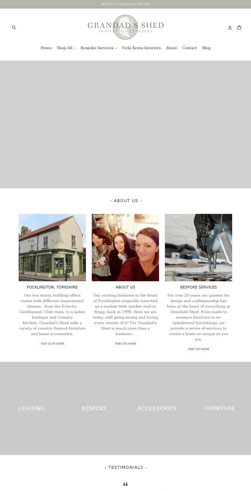 grandads-shed.com — Shopify storefront screenshot