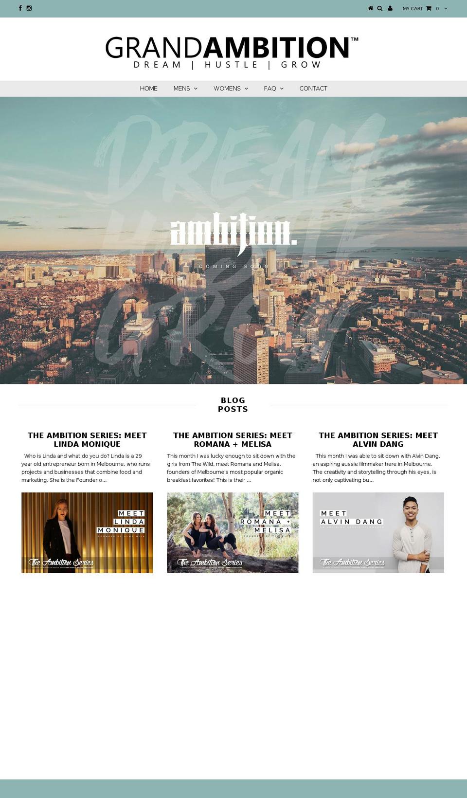 grandambition.co shopify website screenshot