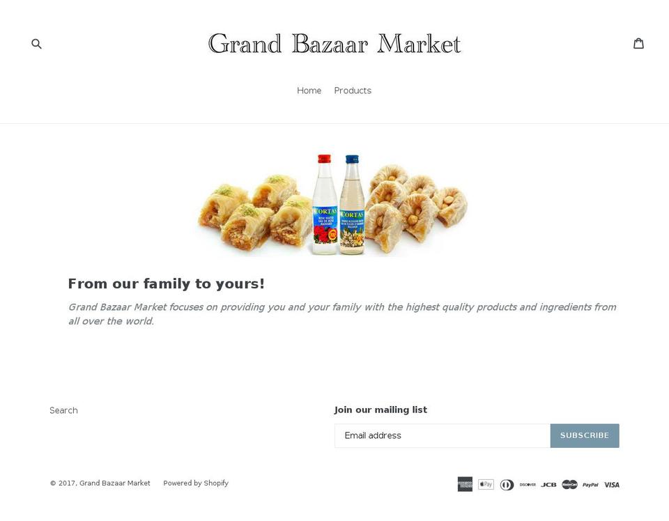 grandbazaarmarket.com shopify website screenshot
