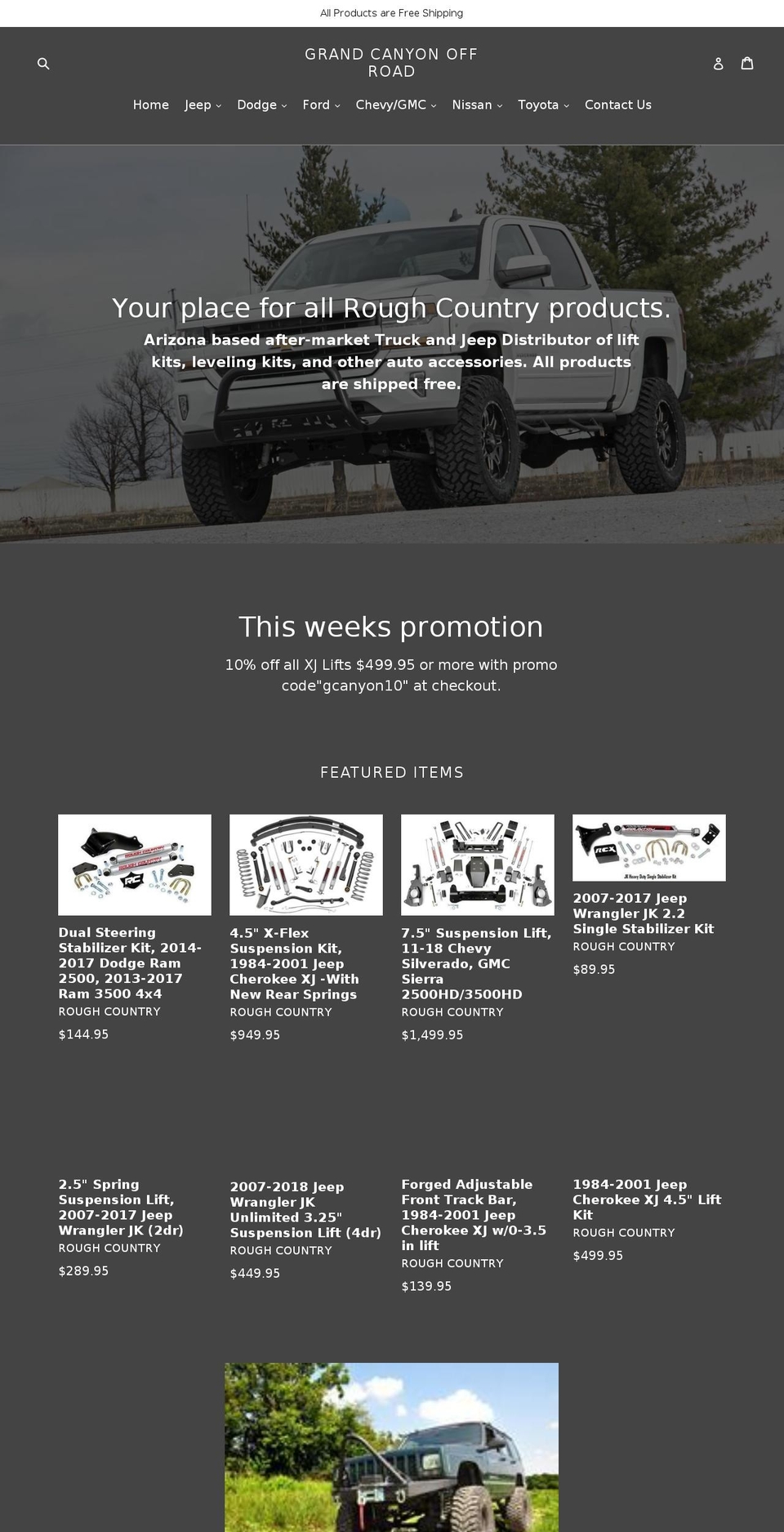 grandcanyonoffroad.com — Shopify storefront screenshot