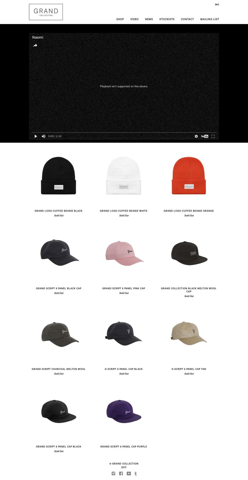 grandcollectionco.com shopify website screenshot