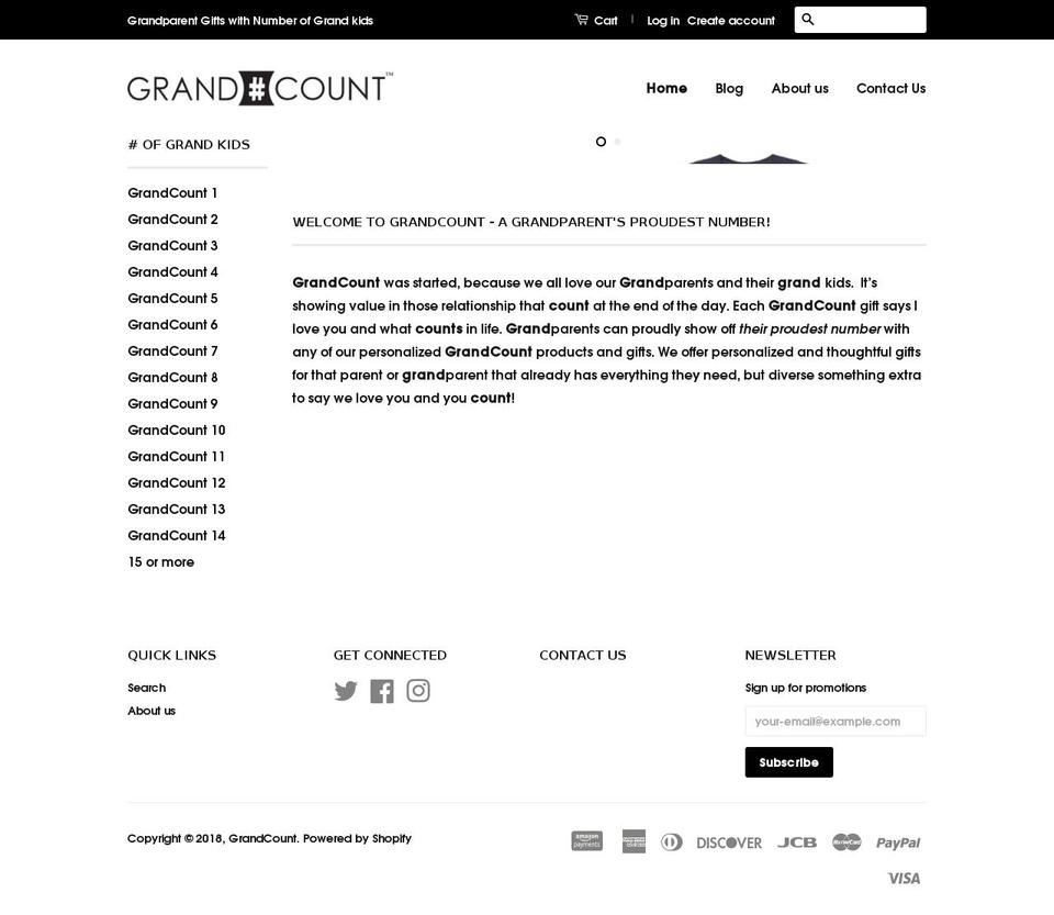 grandcount.com shopify website screenshot