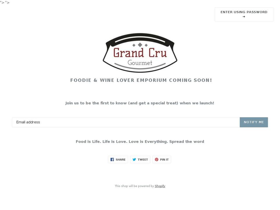 grandcrugourmet.com shopify website screenshot