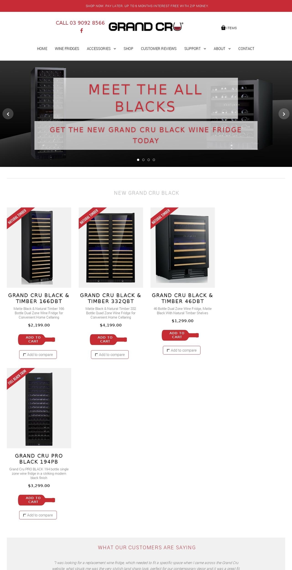 Grand Cru Wine Fridges Shopify theme site example grandcruwinefridges.com.au