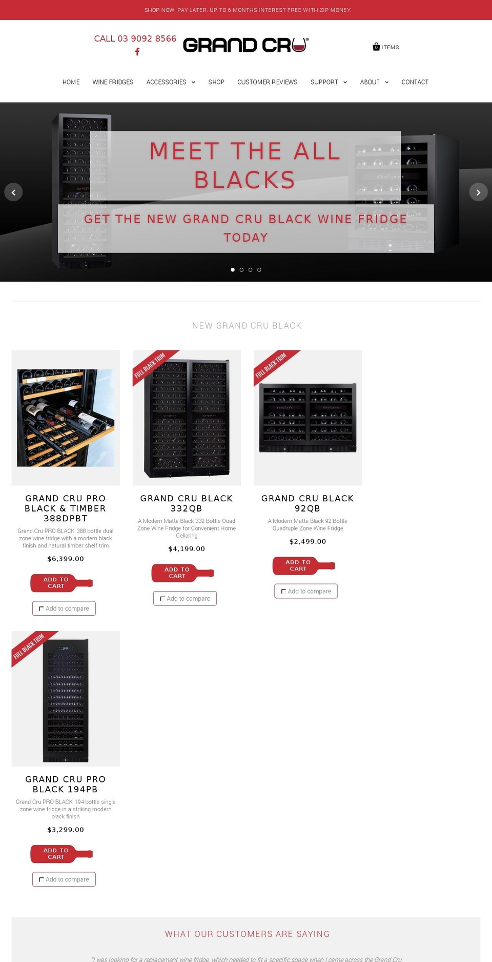 Grand Cru Wine Fridges Shopify theme site example grandcruwinefridges.com