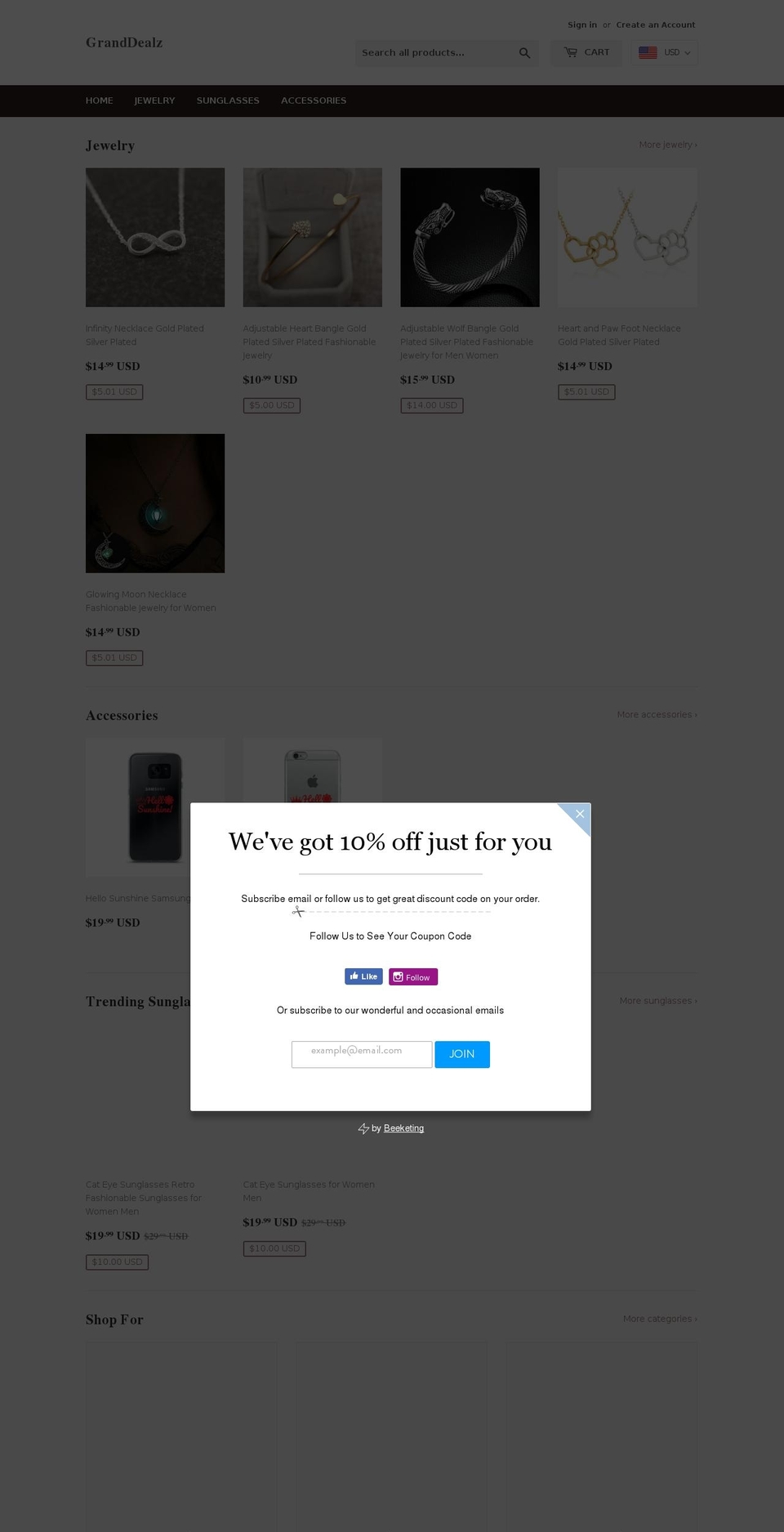 granddealz.com — Shopify storefront screenshot