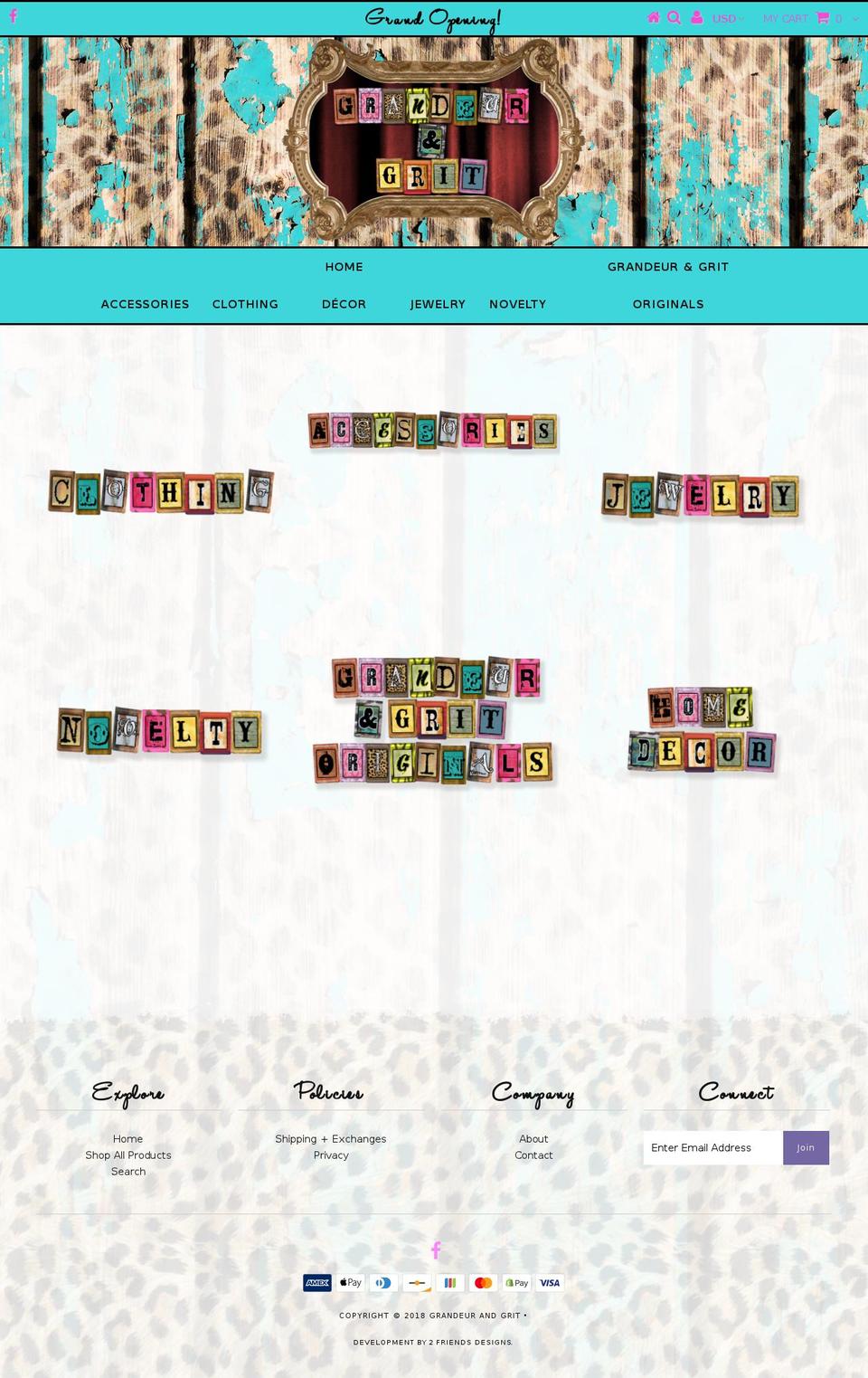 grandeurandgrit.com — Shopify storefront screenshot
